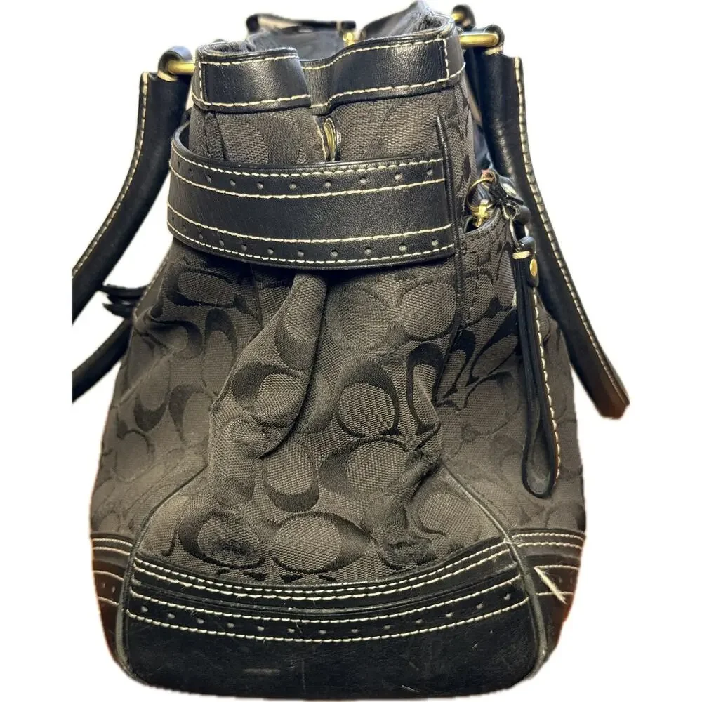 Vintage Coach Hamptons Black Signature Carryall Tote Bag Creed 10537 2007